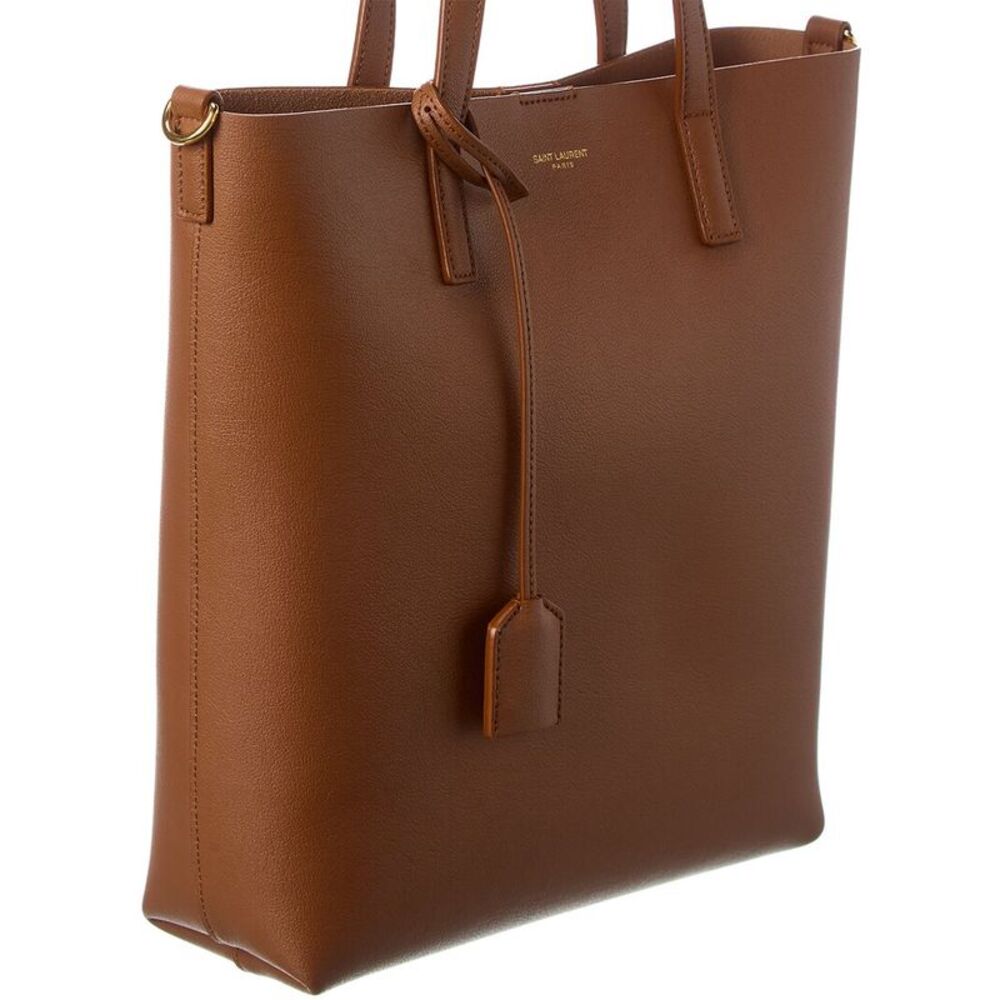 Saint Laurent Toy N/S Leather Shopper Tote, Brown - Picture 3 of 4